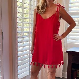 Red tassel dress
